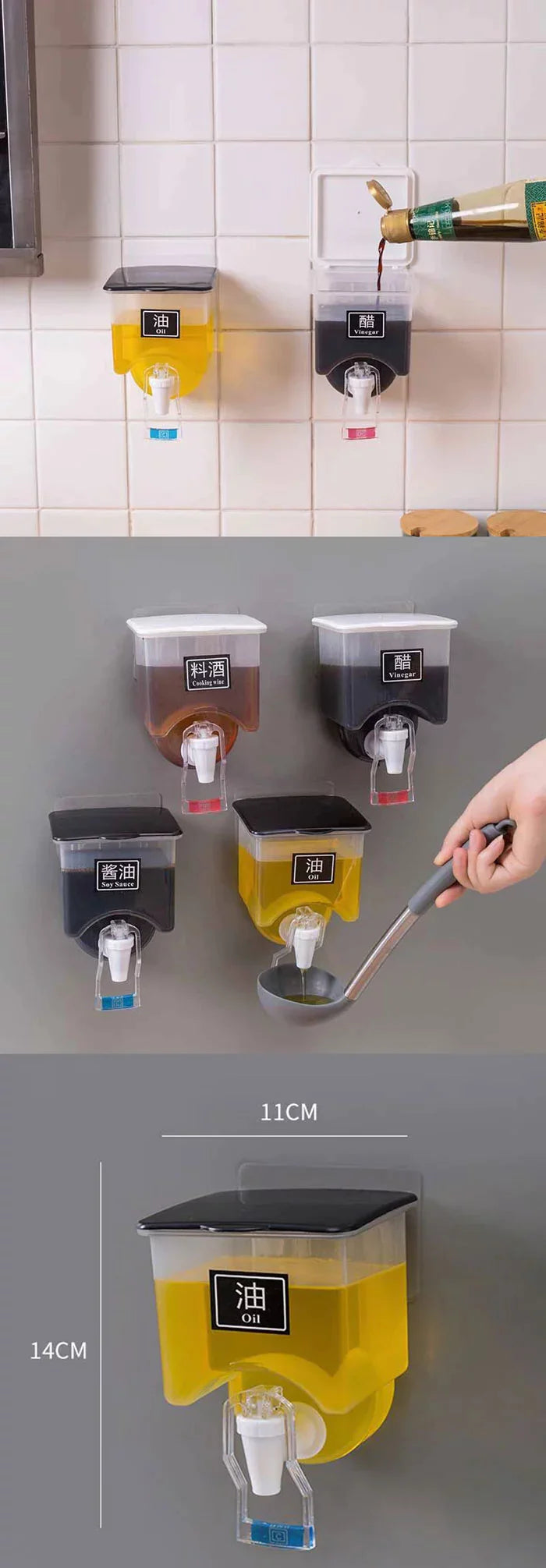 Wall-Mounted Oil Vinegar Dispenser